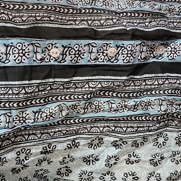 New Nwt Cino Floral Stripe Print Cotton Top Crinkle - Picture 2 of 9